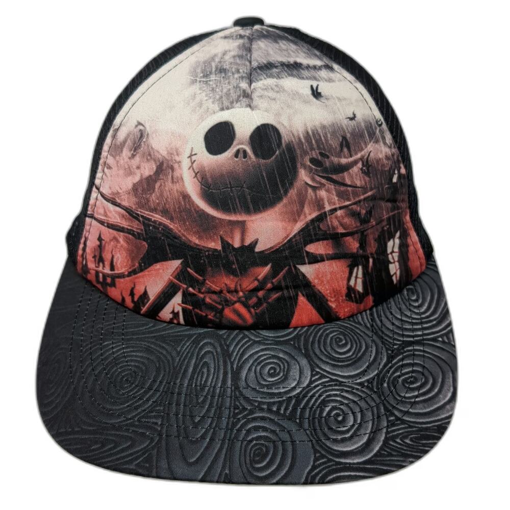 Disney Parks Trucker Hat Black Red One Size Jack Skellington Nightmare Christmas